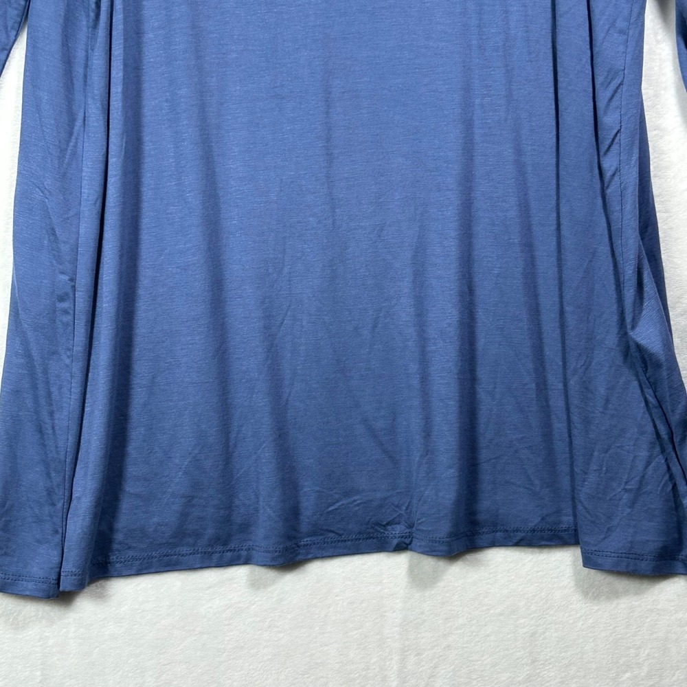 Reborn J Womens 2XL Slate Blue Oversized Tunic Top 3/4 Sleeve Scoop Neck T1256XL - Picture 7 of 8